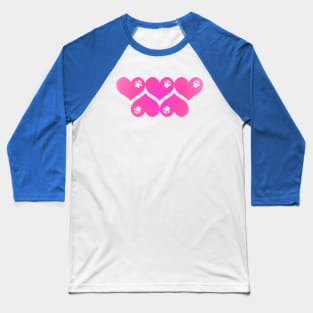 Hearts, Hearts, Hearts - PAWretty Pink Hearts with Paws Baseball T-Shirt